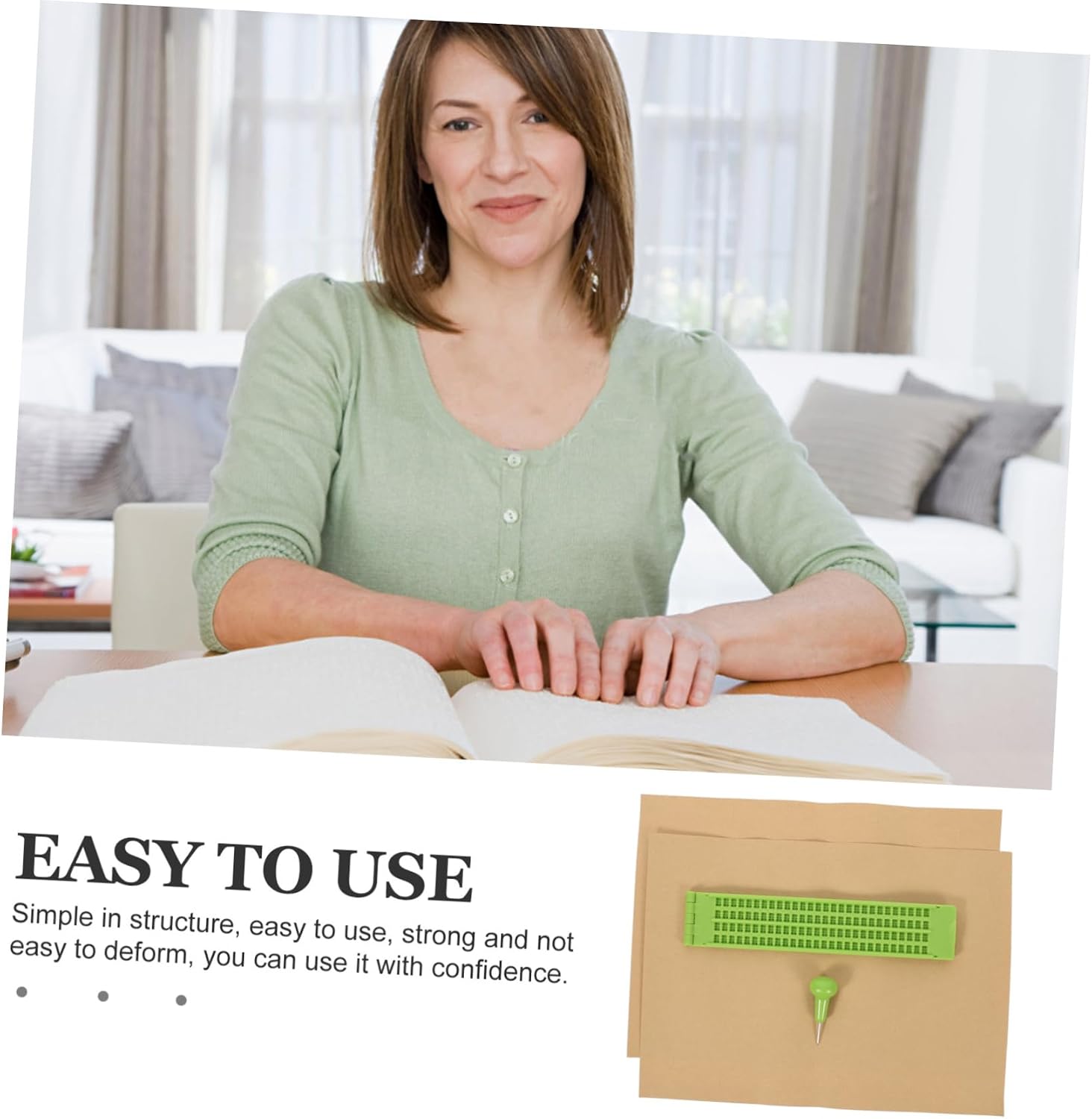 Ipetboom 1Set Braille Writing Durable Braille for Blind Includes Stylus Practice Lightweight Outdoor Use for Learning Braille Skills