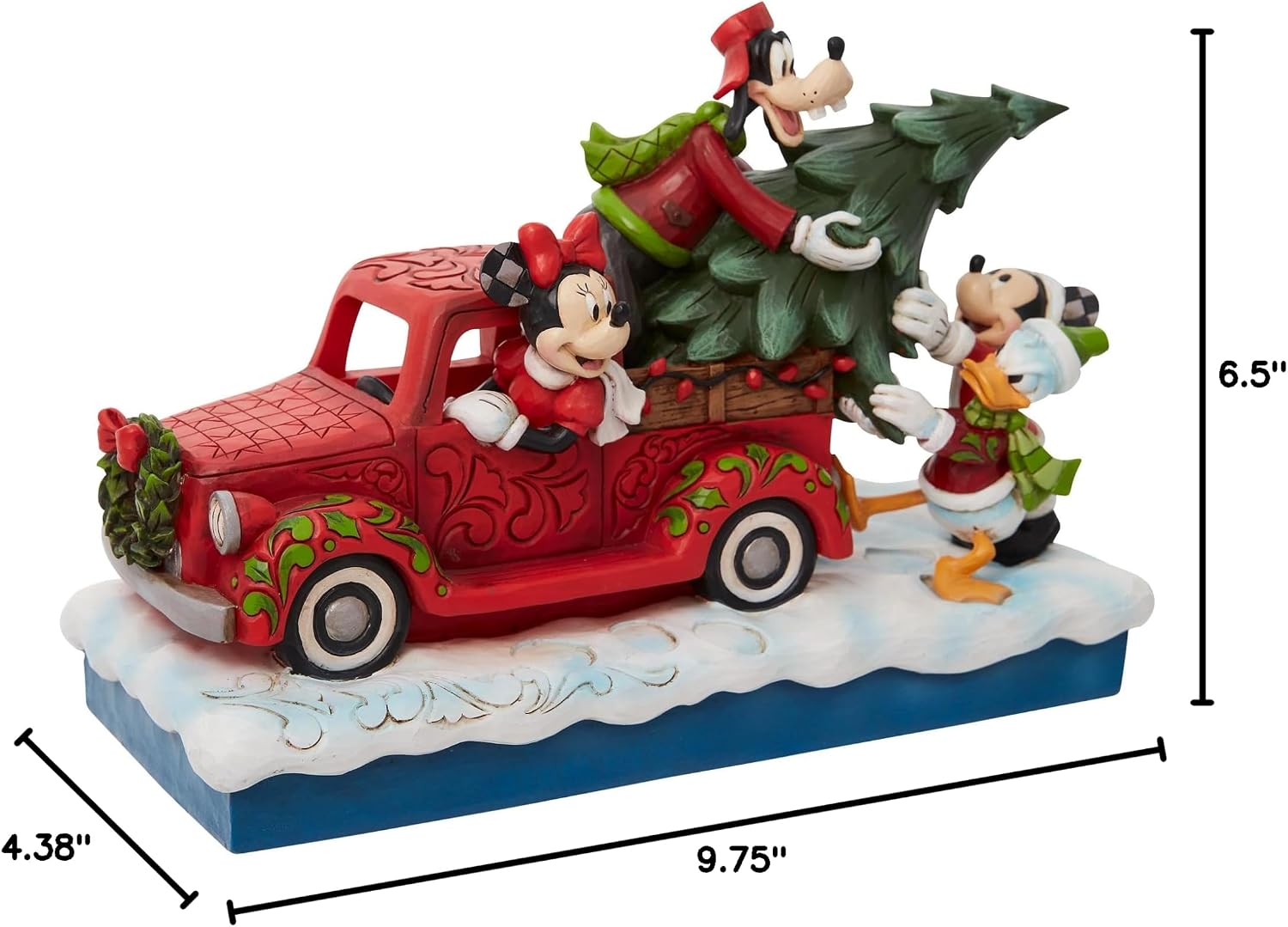 Enesco Jim Shore Disney Traditions Mickey Mouse and Friends on Red Truck Figurine, 6.5 Inch, Multicolor
