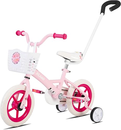 Miniatura 6 de KEANO Voyager 10 12 Inch Kids Bike for Boys and Girls Ages 1-4 Years, Toddler Bike with Training Wheels & Basket, Detachable Parent Push Handle,