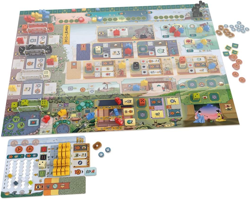 Devir - The White Castle: Matcha Expansion, Strategy Board Game Expansion with New Actions, Geishas & Tea Ceremony Mechanics for Teens and Adults Ages 12+, 1–4 Players, Multi-Language