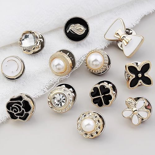Miniatura 4 de TIHOOD Broche de perlas, 100 piezas, sin coser, instantáneo, extraíble, reutilizable, para cubrir, broches de diamantes de imitación para mujer, a