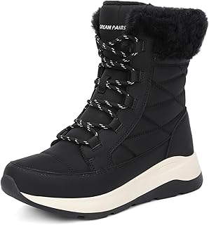 Women's Winter Snow Boots Waterproof Lightweight Warm Faux Fur Lined Ins...