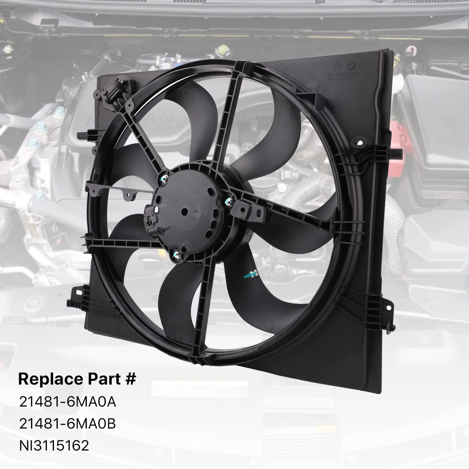 Radiator Cooling Fan Assembly - Compatible with 2.0L Nissan Rogue