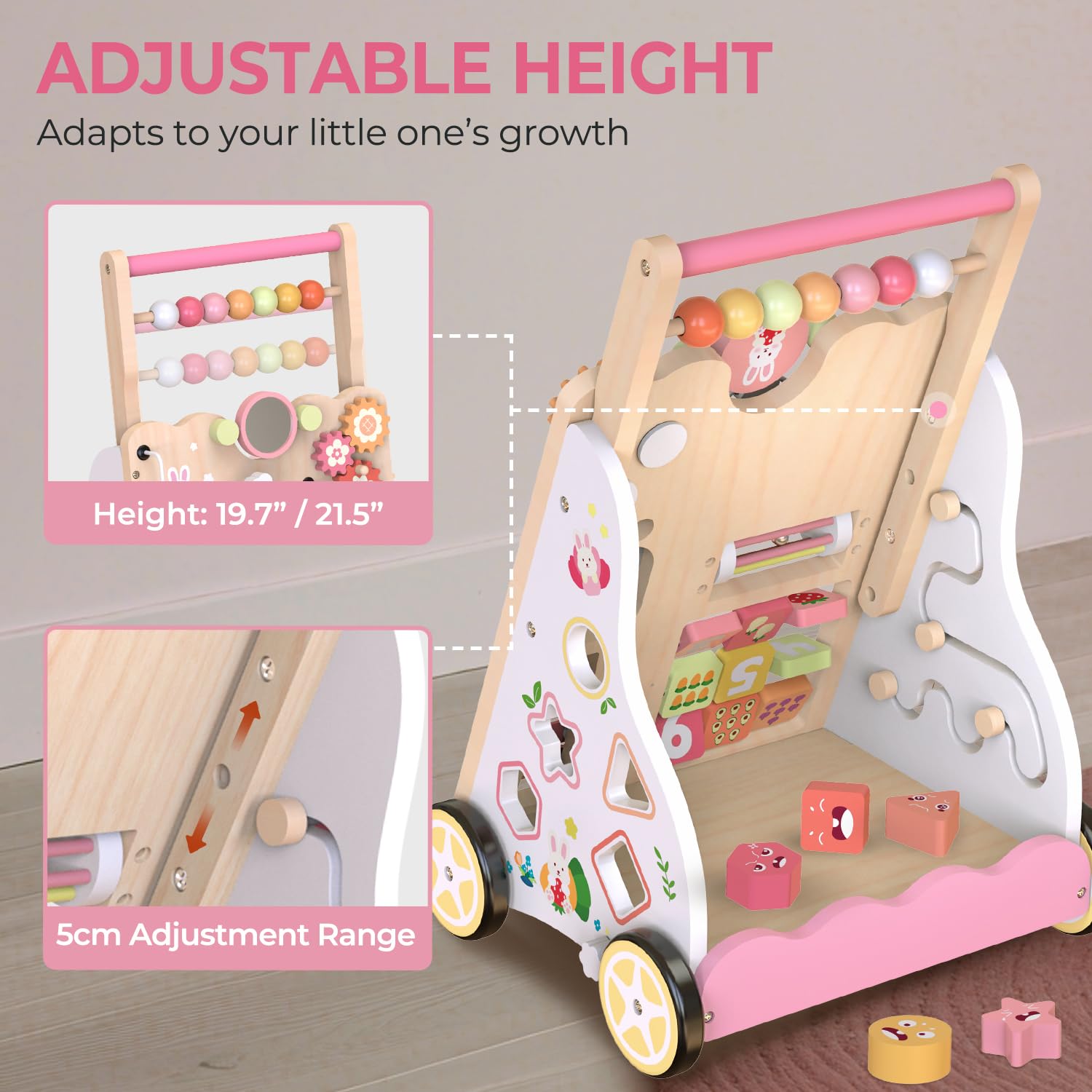 Giocattolo scorrevole in legno per imparare a camminare per bambini BPW668