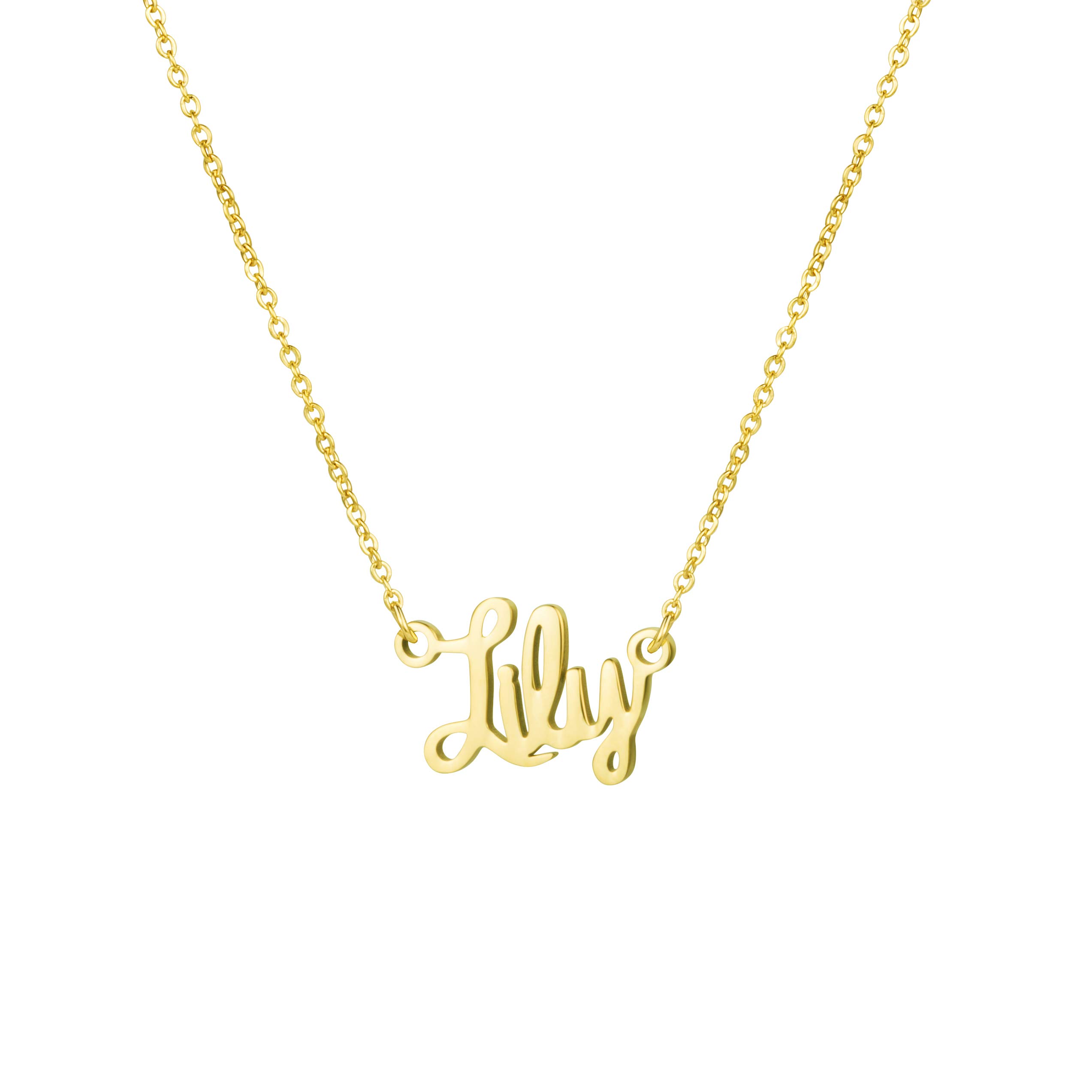 AwegiftPersonalized Name Necklace 18K Gold Plated New Mom Bridesmaid Gift Jewelry for Women