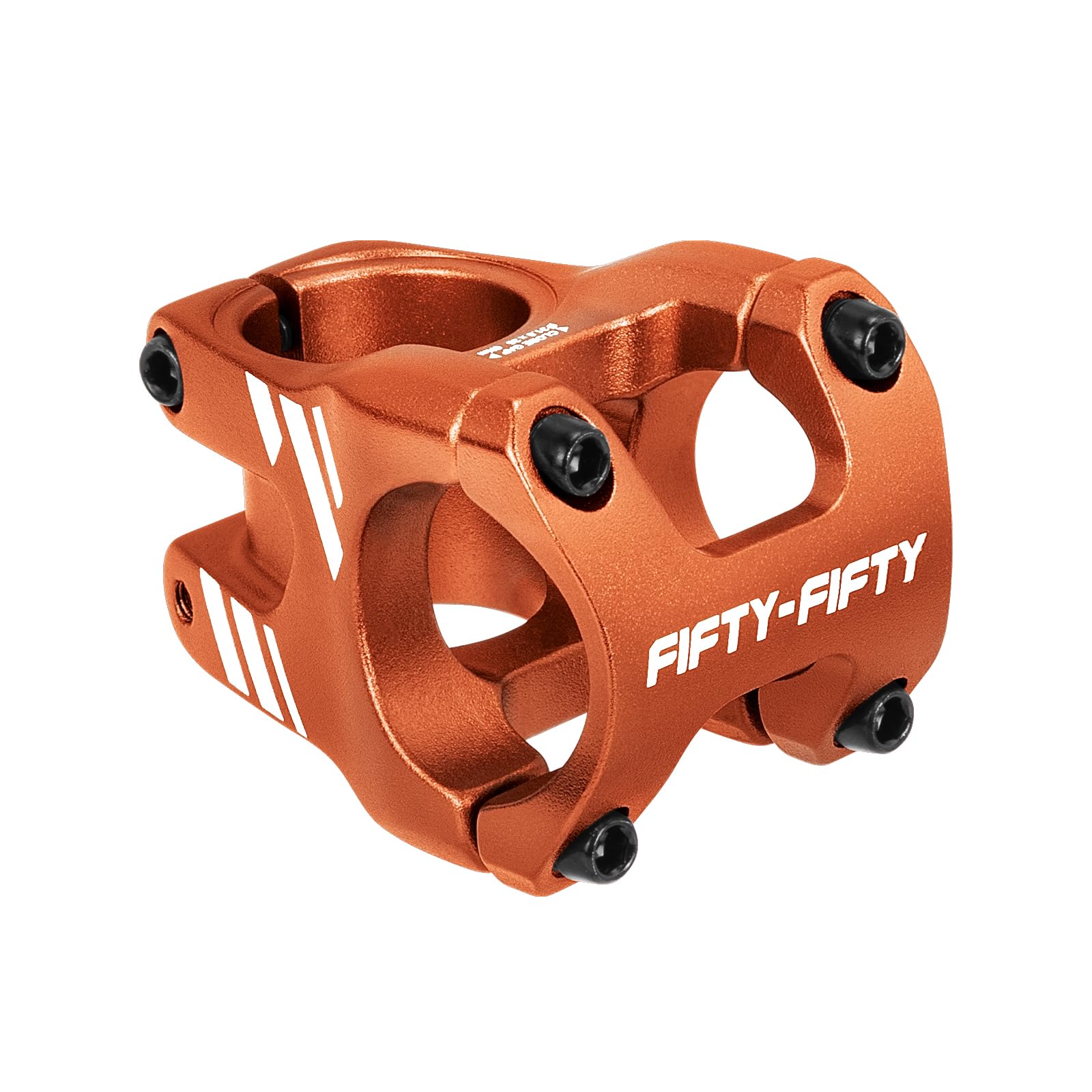 FIFTY-FIFTY Mountain Bike Stem, Aluminum Alloy Short MTB Stem, Suitable for 1-1/8 Steer Tube 31.8mm Bicycle Handlebar, Fits for All Mountain, Endure, Downhill, Freeride (35mm, Orange)