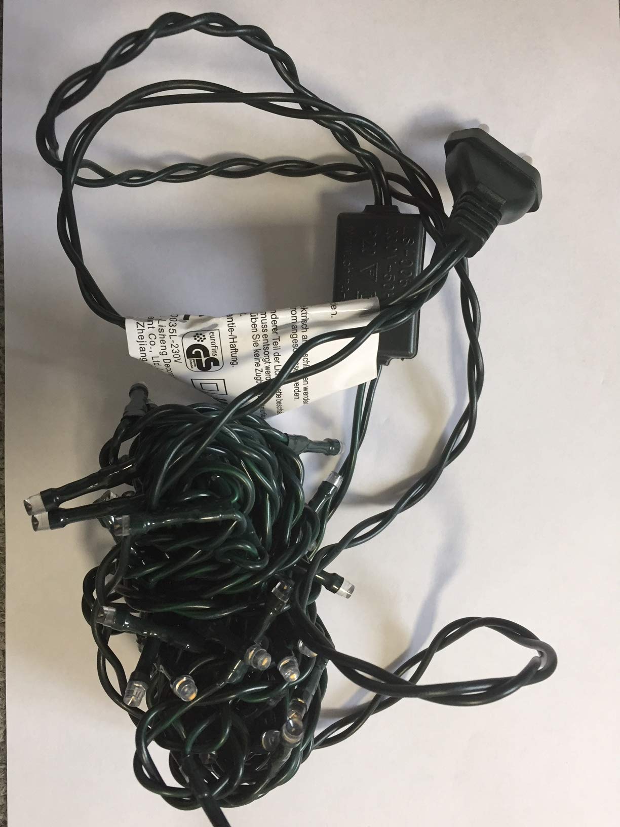 LED Lichterkette Warmweiß – 35 Lämpchen, 4,9 M Gesamtlänge | Für Innen, Kabel Grün, Lampenabstand 10 Cm