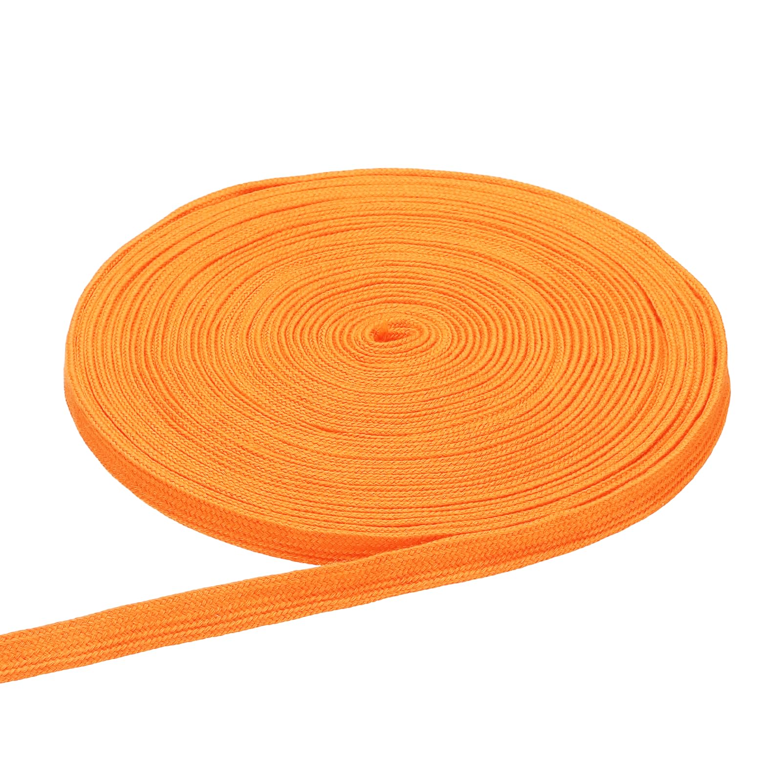 sourcing map Flat Drawstring Cord Rope, 27 Yards x 0.5 Inch Draw String Replacement Rope Drawstring for Sweatpants Hoodie Pants Shorts Garment Accessories, Orange
