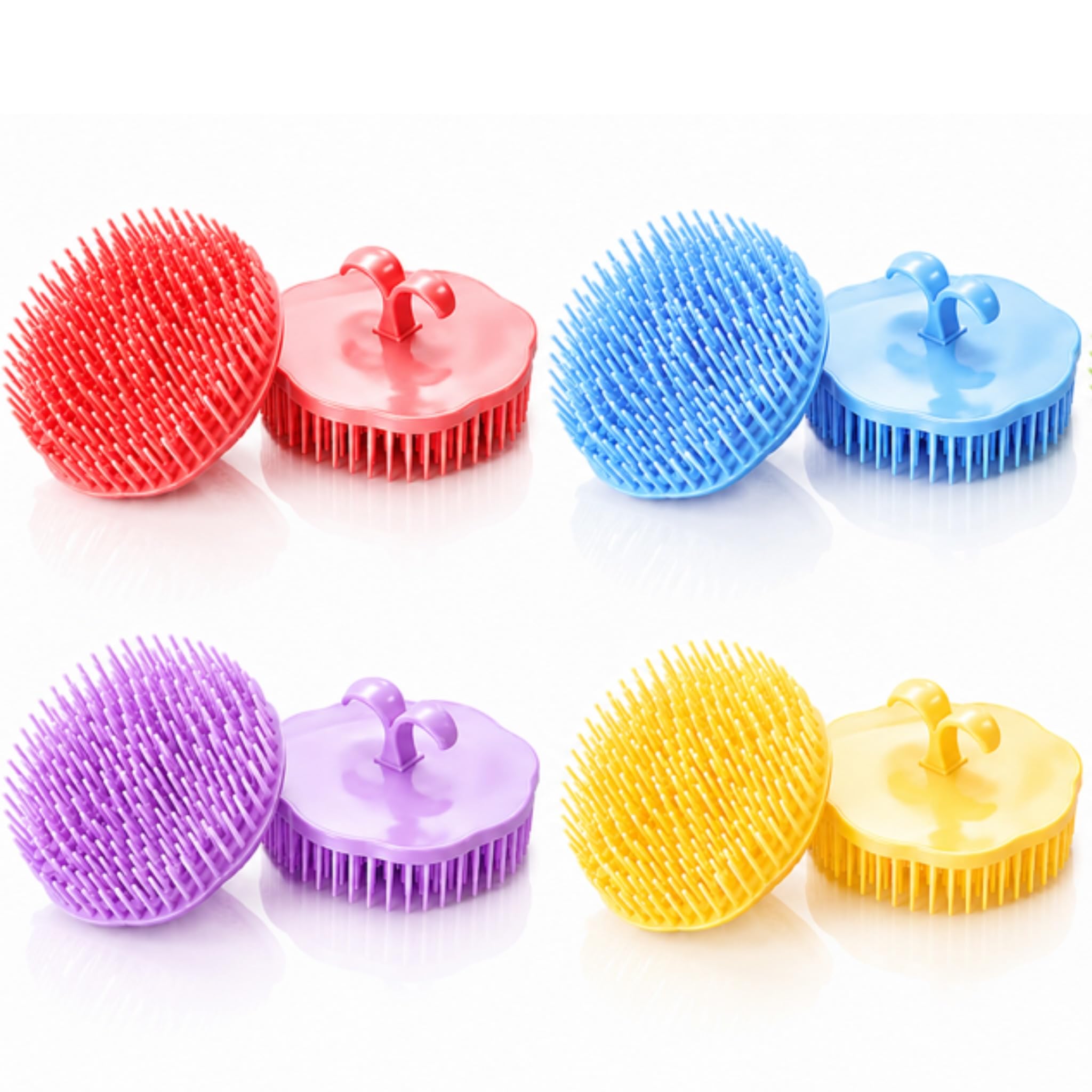 3Pcs Circle Comb For Men Hand Grip Round Plastic Hair Washing Hair Massager, Shower Brush, Hair Comb, Hair Washing Tools for Men and Women Comb Round Pack of 3, Multicolor)-image-30