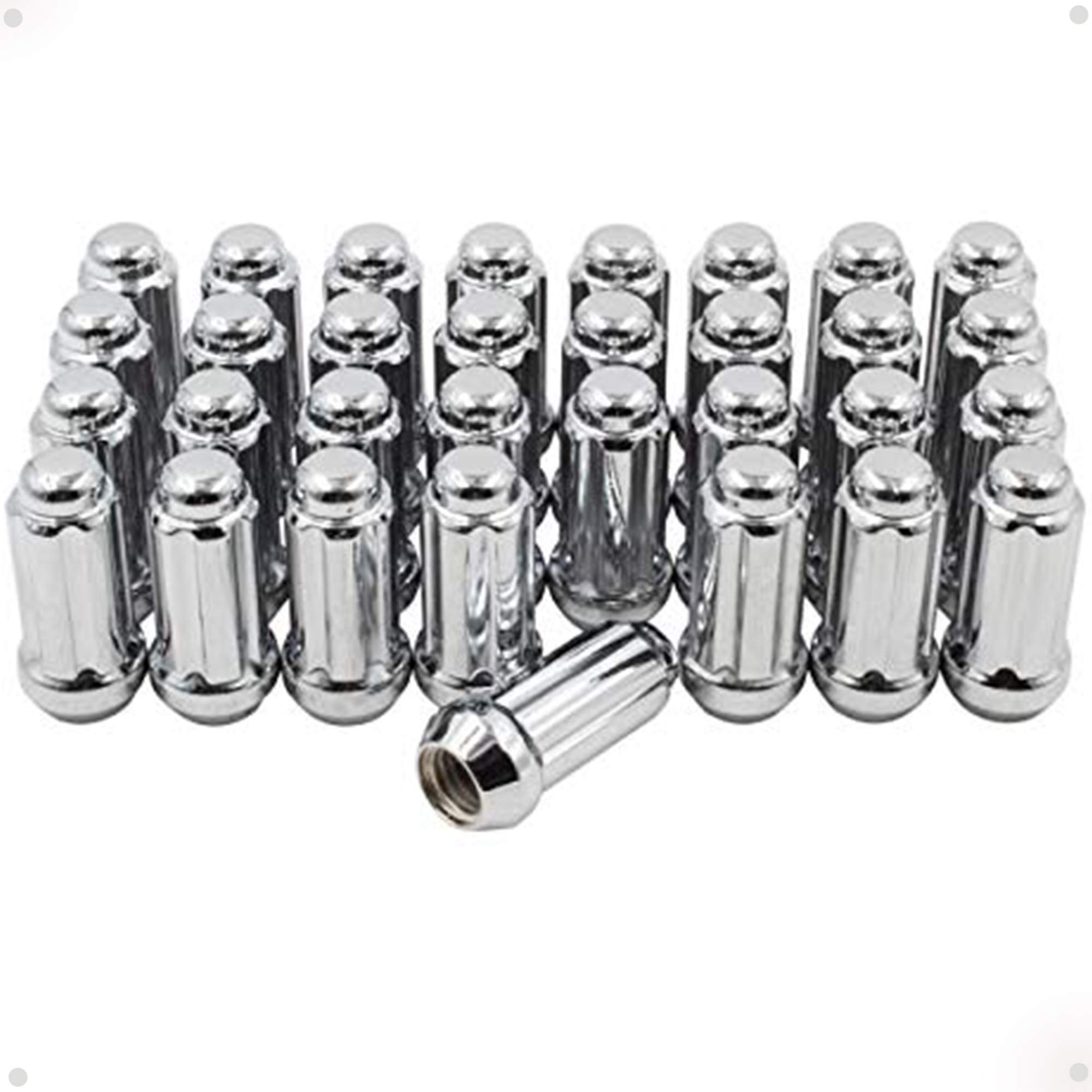 Wheel Accessories Parts Set of 32 Bulge Cone Seat 9/16 UNF Lug Nuts 2.25
