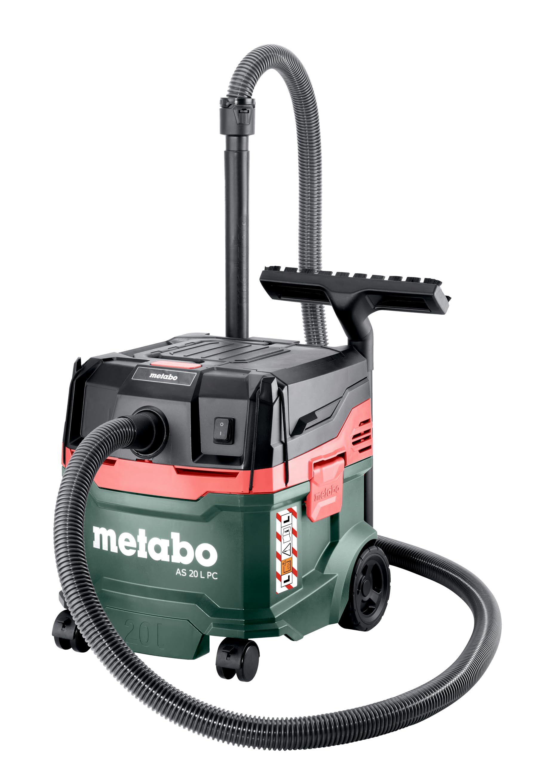 metabo aspiratore universale AS 20 L PC – 602083000 – Aspiratore a umido/secco con pulizia del filtro integrata – Cavo da 5,5 m