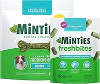 Vista 15 de Minties VetIQ - Golosinas dentales en hueso para perros, masticables dentales para perros medianos a grandes (más de 40 libras), 40