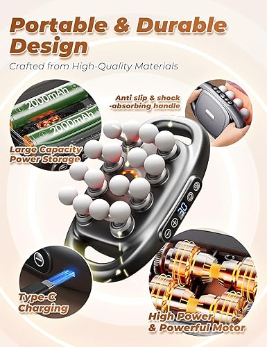 Miniatura 7 de Masajeador - Pistola de masaje de 16 cabezas de tejido profundo para aliviar el dolor, con 3 modos y 30 niveles, masajeador de espalda para espalda,