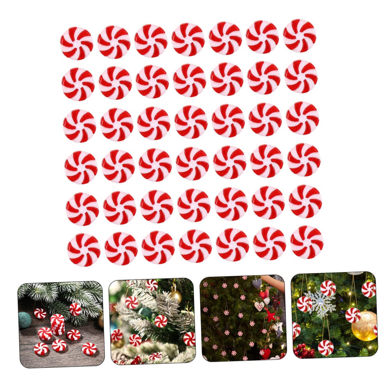 7 Sätze Süßigkeiten-weihnachtsdekorationen Bausätze Abnehmbare Dekorationen Weihnachtsbaum Süßigkeiten Weihnachtshandwerk Weihnachtsauswahl Acryl Rot 50 Stück * 7 IMIKEYA