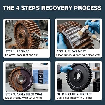 Rust Converter Treatment The Original Water based & Non-Hazardous. MOD & NATO Approved 10-12 square metres per litre (1 Litre)