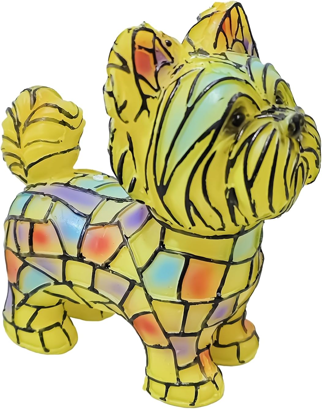 Yorkshire Terrier Lamp, Dog Series Art Night Light, Hand Painted Stained Resin Night Light for Dog Lovers
