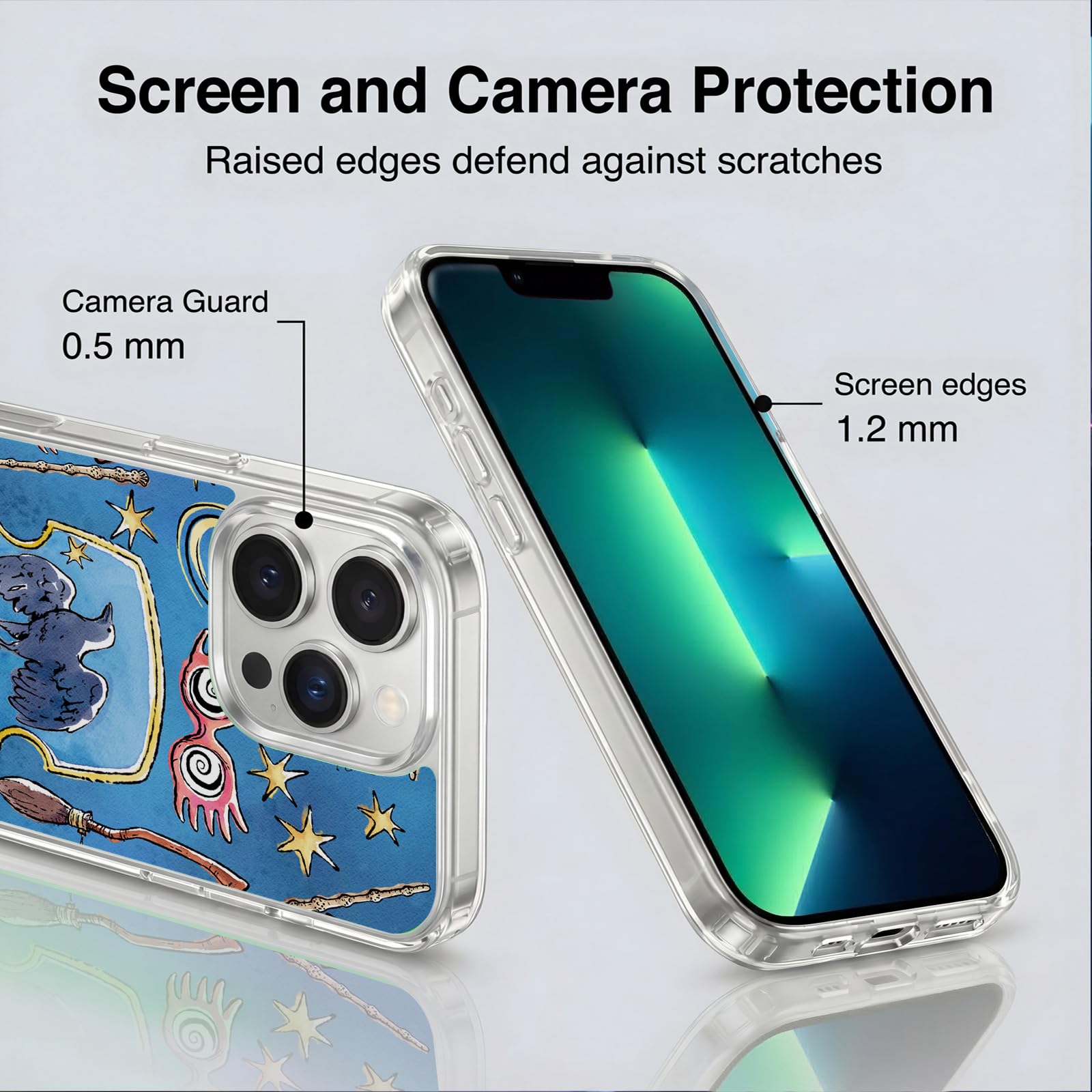 Head Case Designs Licenza Ufficiale Harry Potter Ravenclaw Modello Deathly Hallows XIII Custodia in Gel [Grado Militare] Compatibile con Apple iPhone 13 PRO Max E Compatibile con MagSafe