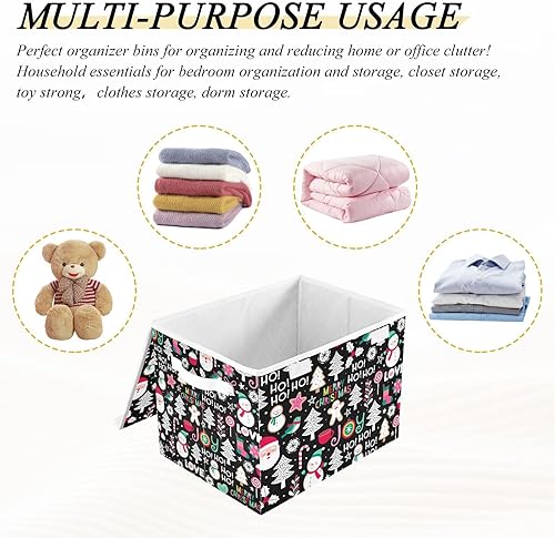 Miniatura 7 de Contenedores plegables de almacenamiento de Navidad con diseño de muñeco de nieve, con asa reforzada, organizador de armario para dormitorio, hogar,