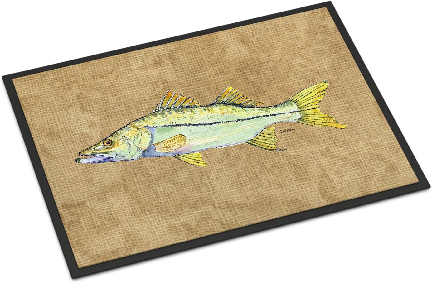 Caroline's Treasures 8819JMAT Snook Doormat 24x36 Front Door Mat Indoor Outdoor Rugs for Entryway, Non Slip Washable Low Pile, 24H X 36W