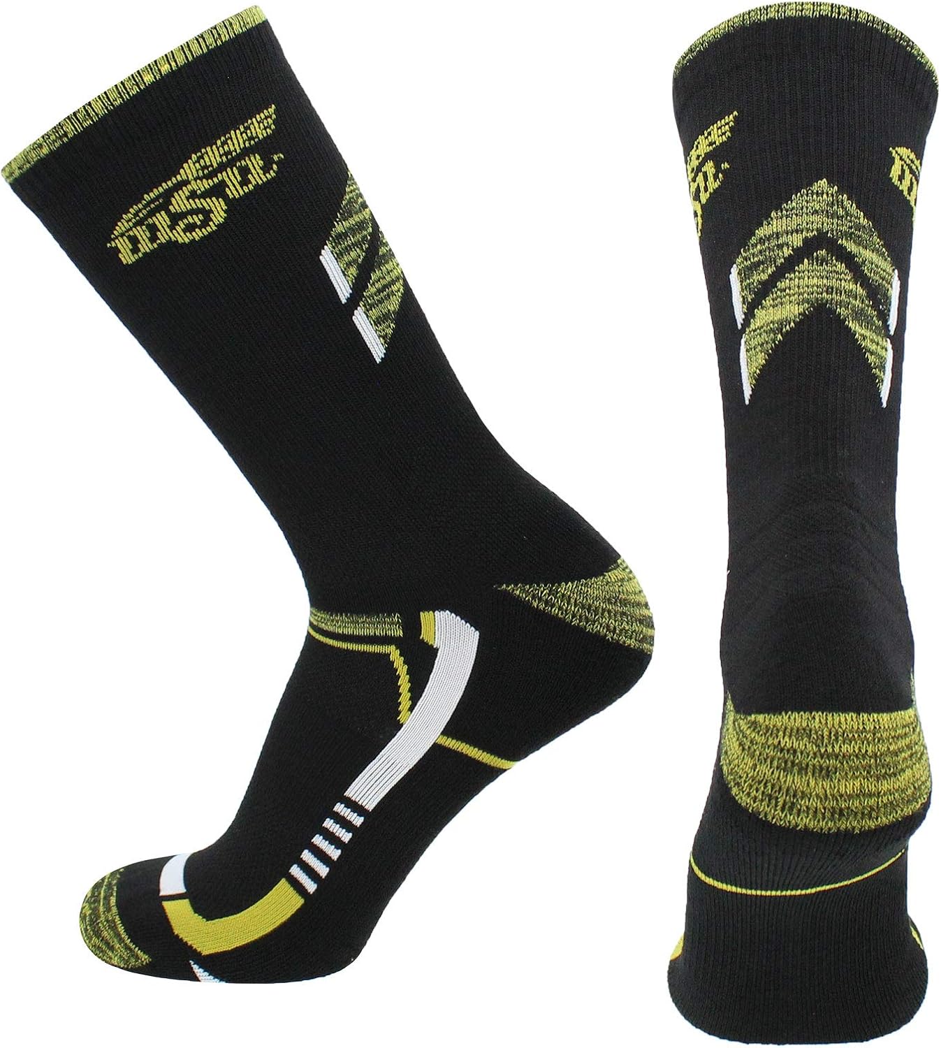 TCK Wichita State Shockers Champion Crew Socks (Black/Yellow, Large) - Image 2