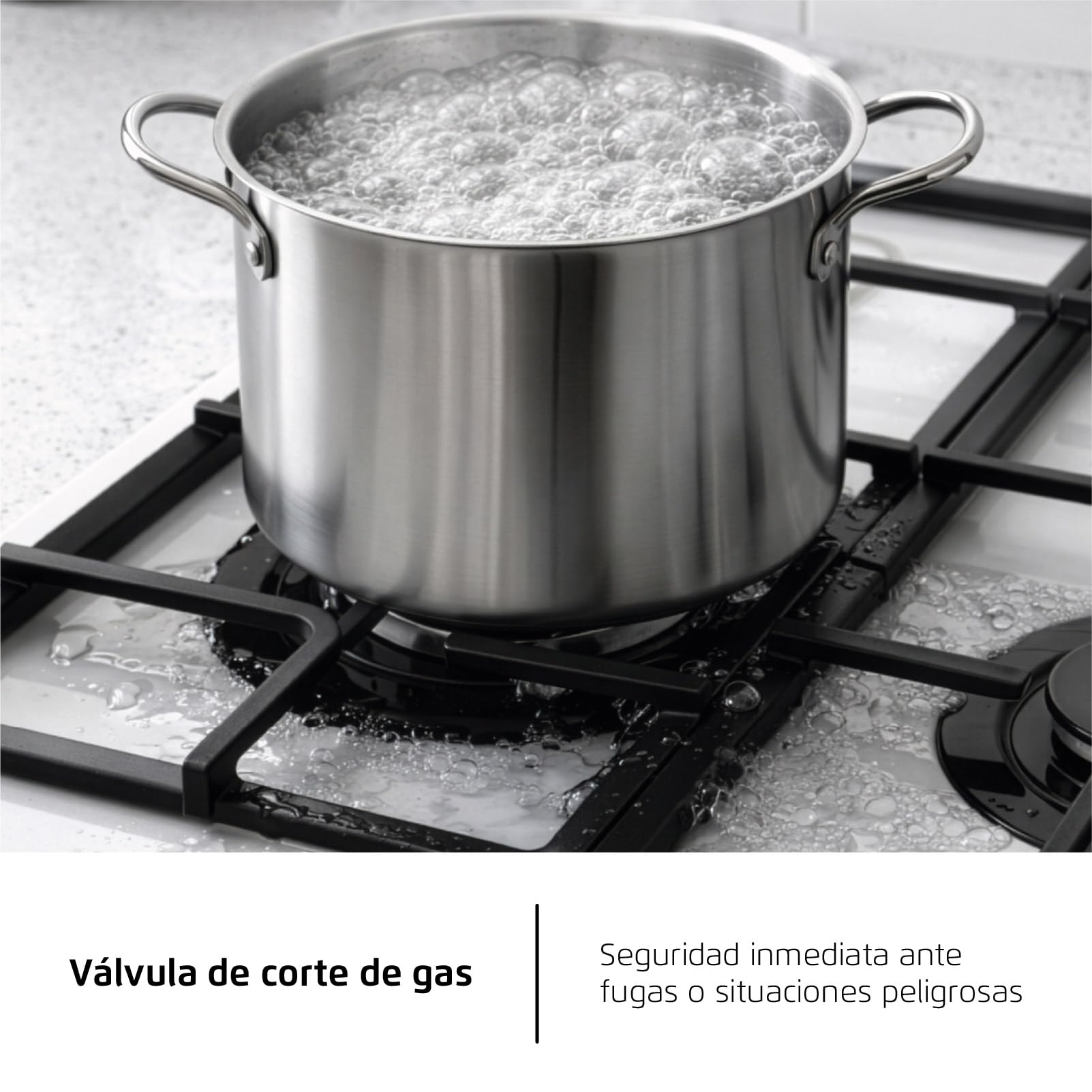 Corberó - Placa Gas Cristal LUX | CPCGM4F4126N | 4 Zonas | Potencia 8.05kW | Autoencendido | Zona WOK | Capa protección Clean + | Desconexión Automática | Cristal Negro