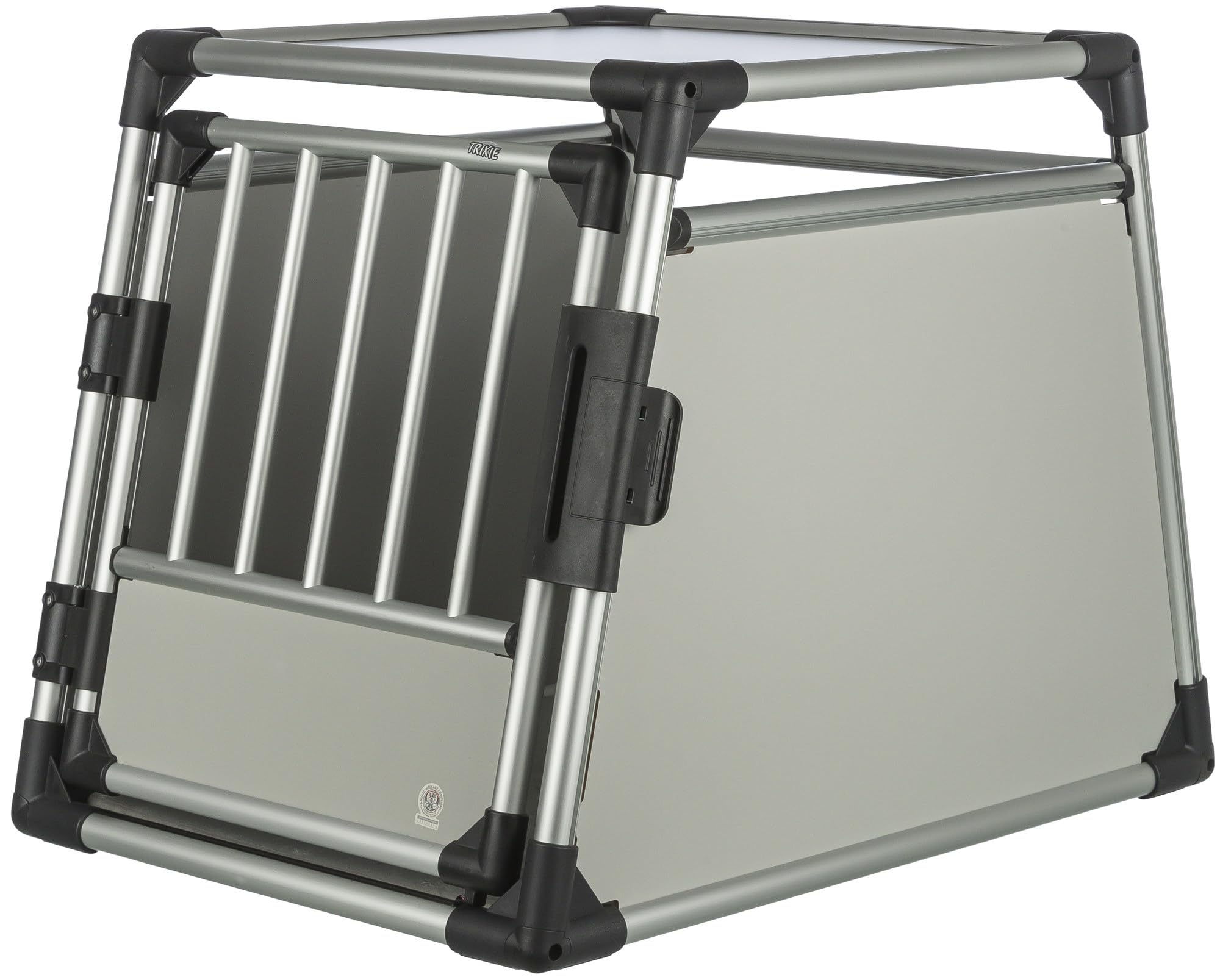 TRIXIE trasportino in alluminio per cani – taglia M: 56 × 61 × 74 cm – gabbia resistente & silenziosa con serratura di sicurezza & tappetino antiscivolo – argento