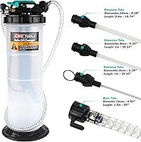 Vista 3 de Bomba extractora de líquido de aceite de 7.5L Bomba de cambio de vacío de aceite manual/neumática con válvula de control de aire 4 tubos varilla