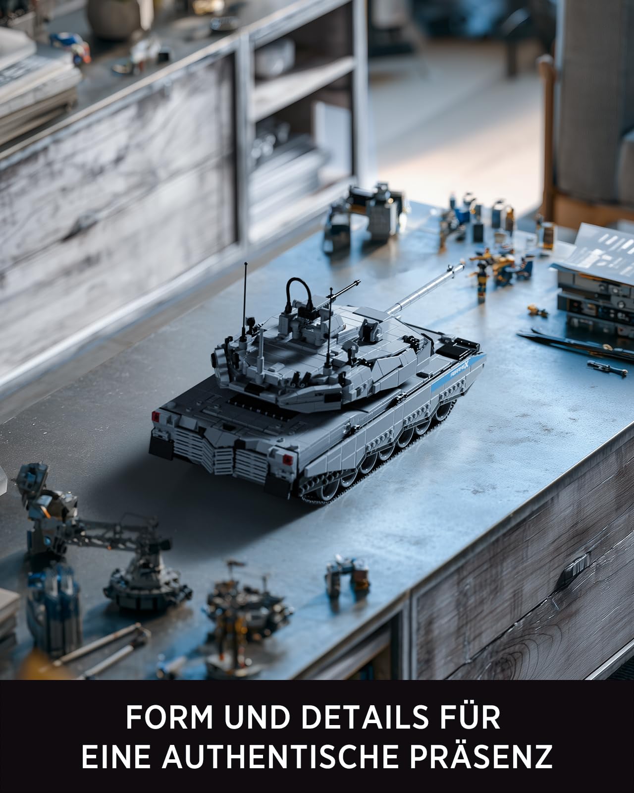Nifeliz Militär Abrams X Panzer Bauspielzeugsets, Klemmbausteine Panzer Militär Modellbausatz für Erwachsene, eine ideale Geschenkidee für Männer und Frauen (2,136 Teile, NF10300) | Modernes Armee-Hauptpanzer-Modell-Set für Erwachsene zum Bauen und Sammel