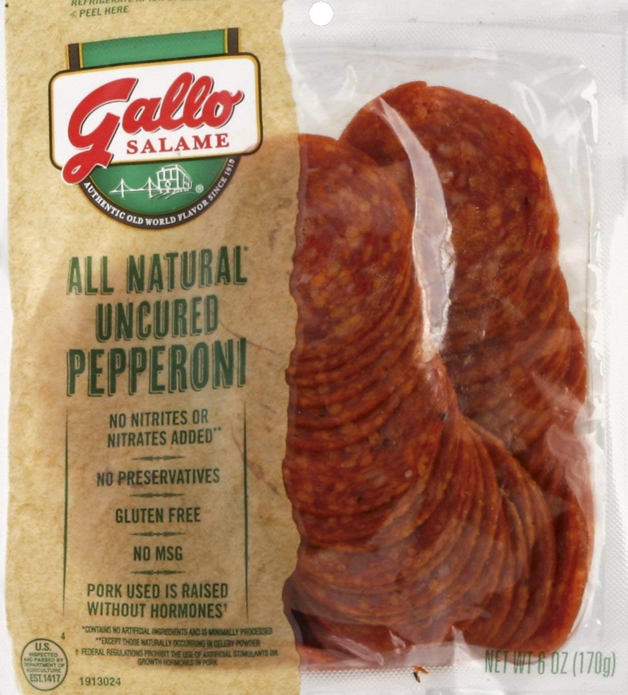 6oz Gallo Uncured Pepperoni Sliced (Pack of 1)