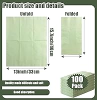 Vista 2 de 100 servilletas de 3 capas de color verde salvia de 13 x 15.7 pulgadas, servilletas de baño para invitados, servilletas de postre, toallas de mano