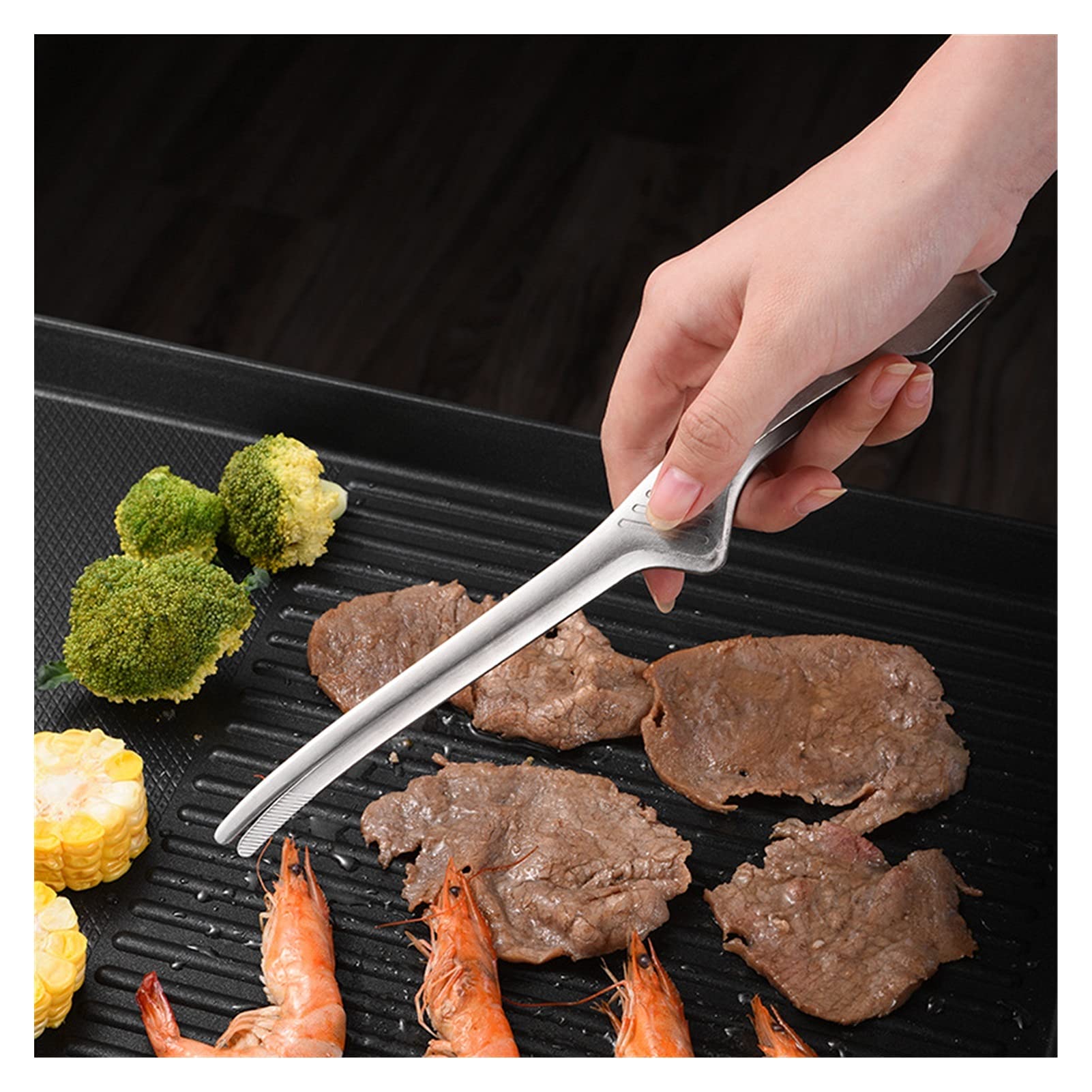 Grillzange aus Edelstahl – koreanische Grill-Clips, perfekt zum Grillen, Kochen, Backen und für den Außenbereich – robuste Küchenzange für Chef und Grillmeister