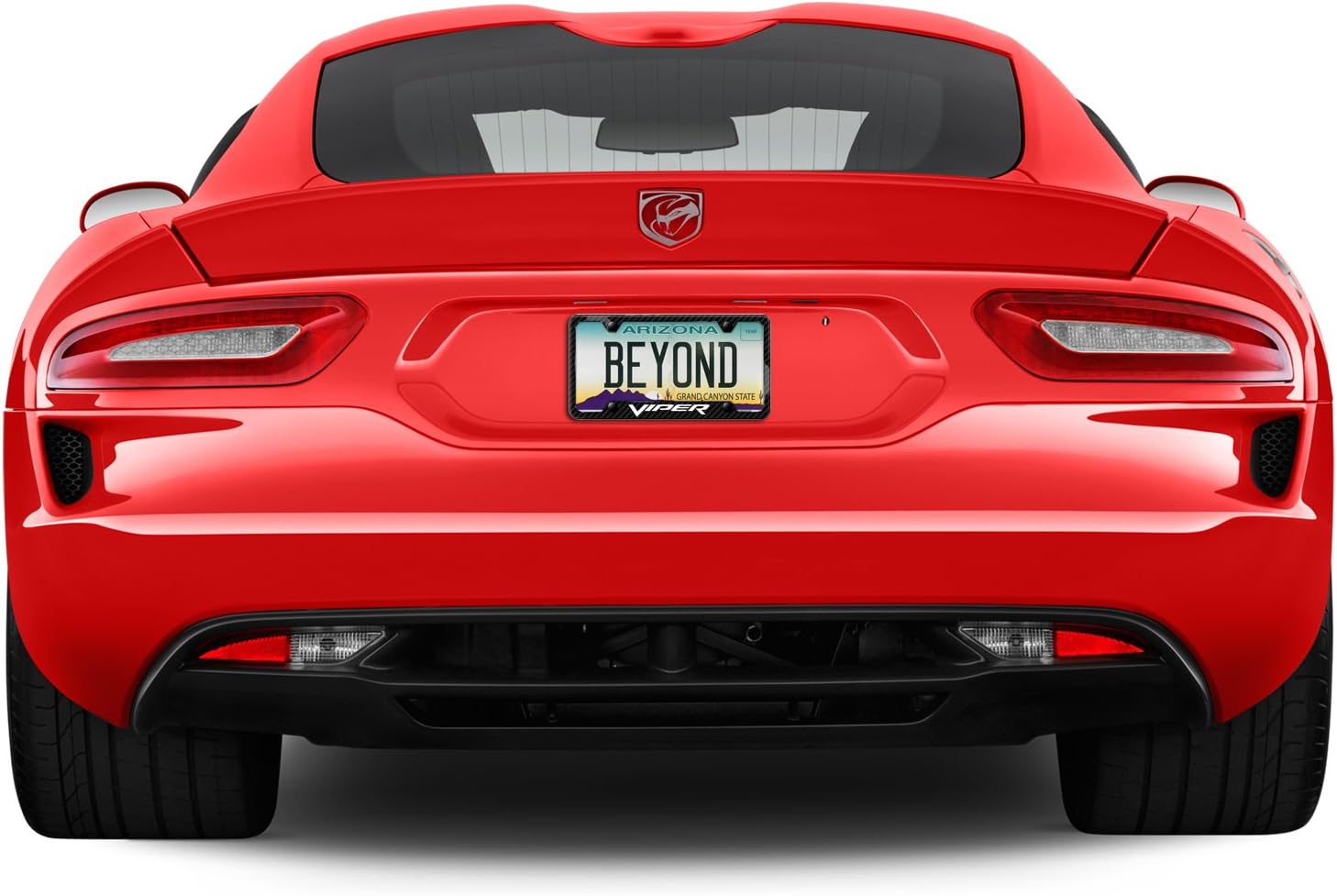 iPick Image Made for Dodge Viper Black Real Carbon Fiber 50 States License Plate Frame