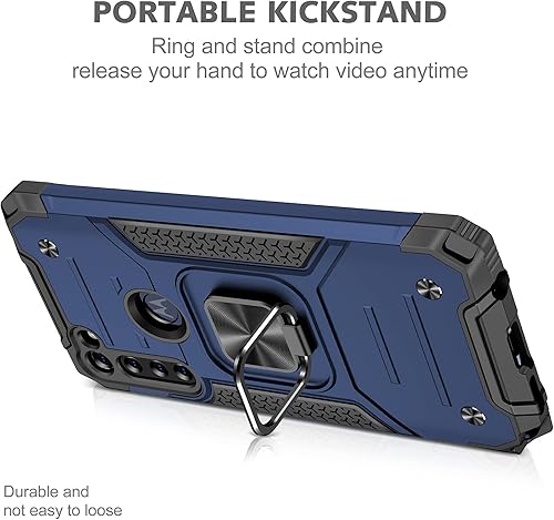 Miniatura 2 de Asuwish compatible con Moto G Power 2020 funda y protector de pantalla de vidrio templado accesorios de celda híbrido anillo soporte soporte soporte