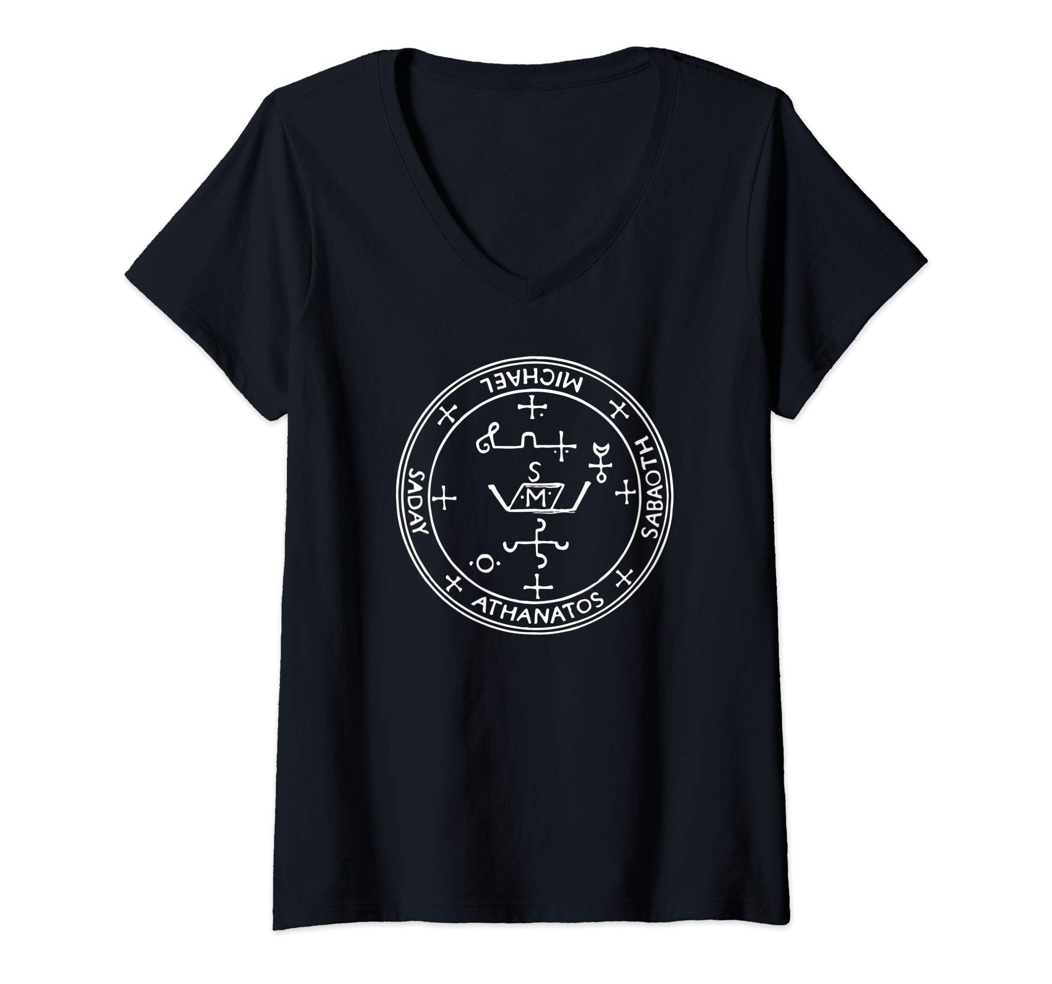Signs and SymbolsWomens Holy Seal of Archangel Michael Sigil invoke Protection V-Neck T-Shirt