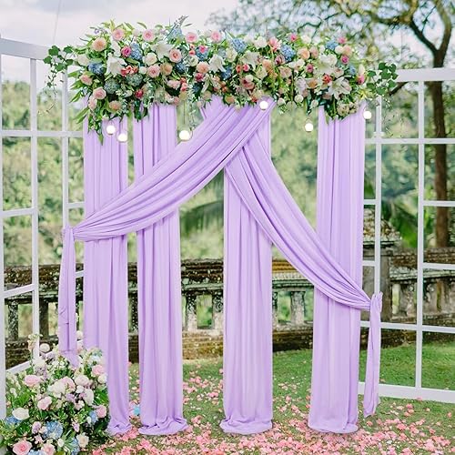 Miniatura 7 de Cortina de arco de boda verde salvia, decoración de boda, 3 paneles de 6 yardas, cortina de telón de fondo de tela de gasa para ceremonia fiesta