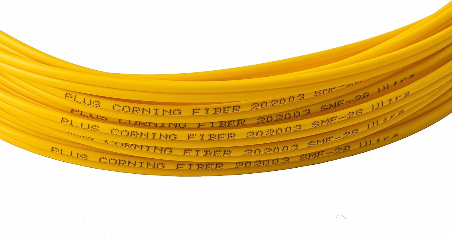 SpeedyFiberTX 6-Pack 1 Meter Duplex Singlemode ST/U to ST/U Fiber Patch Cable, Corning SMF-28 9/125um Ultra Optical Fiber, OS1/OS2 Compatible, Yellow LSZH Cable Jacket