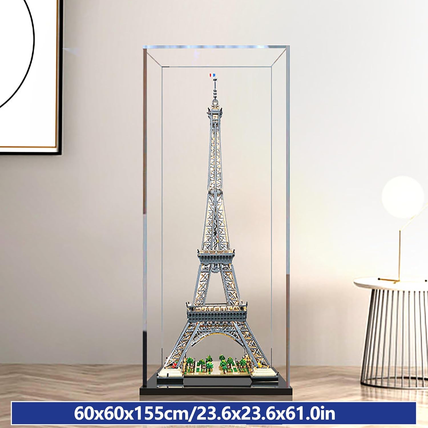 Acrylic Display Case for Lego 10307 Paris Eiffel Tower Model, Dustproof Transparent Display Box, Gift Organizer Storage Box,Not Include Model,2mm