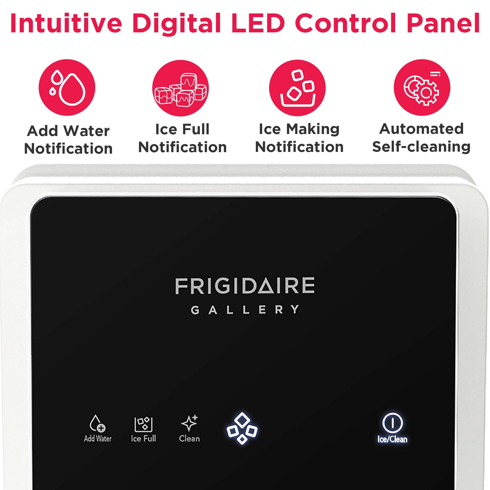 Frigidaire Countertop Crunchy Chewable Touchscreen Nugget Ice Maker, 33lbs Per Day, Auto Self Cleaning, White on Fridge.com - View 6