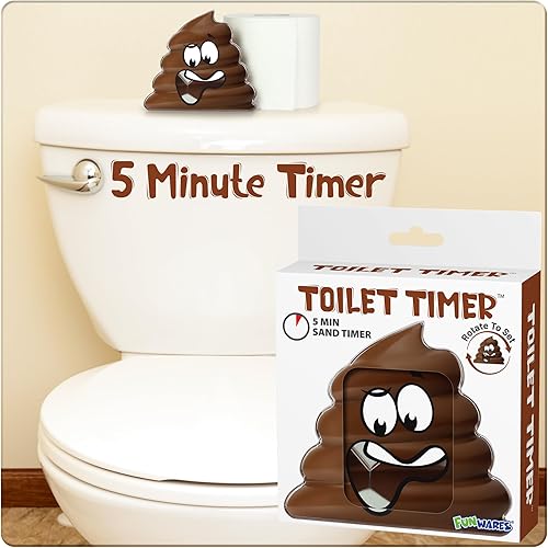 Miniatura 6 de Funwares Temporizador de baño: divertido temporizador de arena de 5 minutos para chicos que pierden el tiempo en el baño, regalo de broma para papá,
