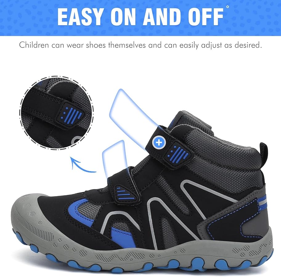 Botas De Senderismo Para Niños Mishansha - Con Velcro, Suela Antideslizante Y Puntera Reforzada, Tallas 24 A 38