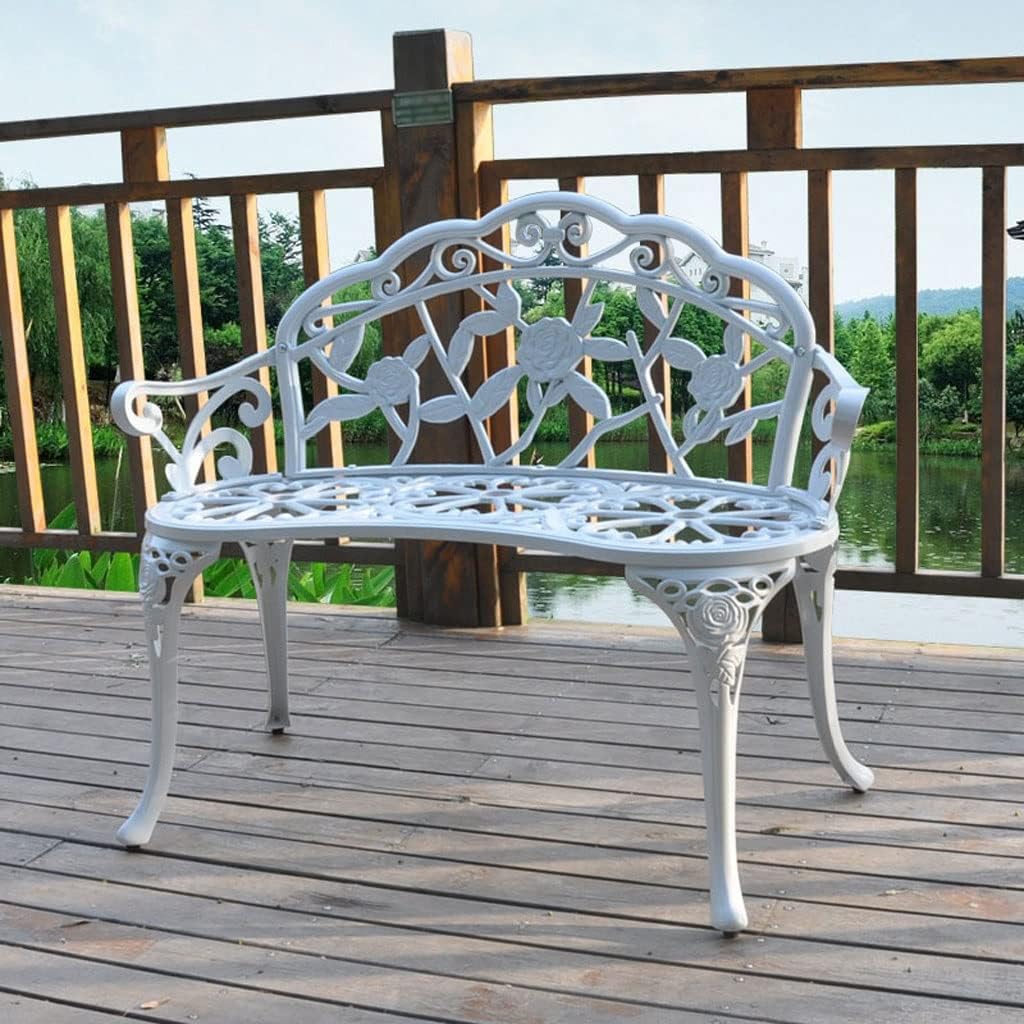 Patio Benches for Outdoors Outdoor Bench Lounge Bronze Cast Aluminum Furniture Decorative for Garden Patio Balcony Backyard Garden Benches for Outdoors