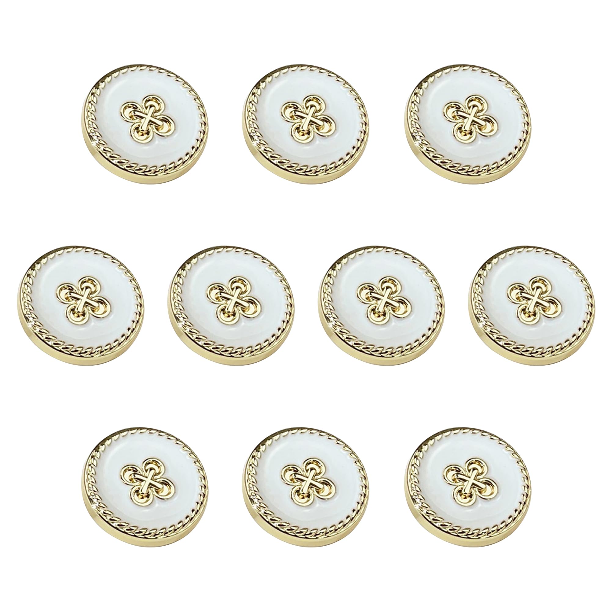 ftiemlovde 10 Gold White Coat Buttons for Blazer(J10W 15mm) — image 1