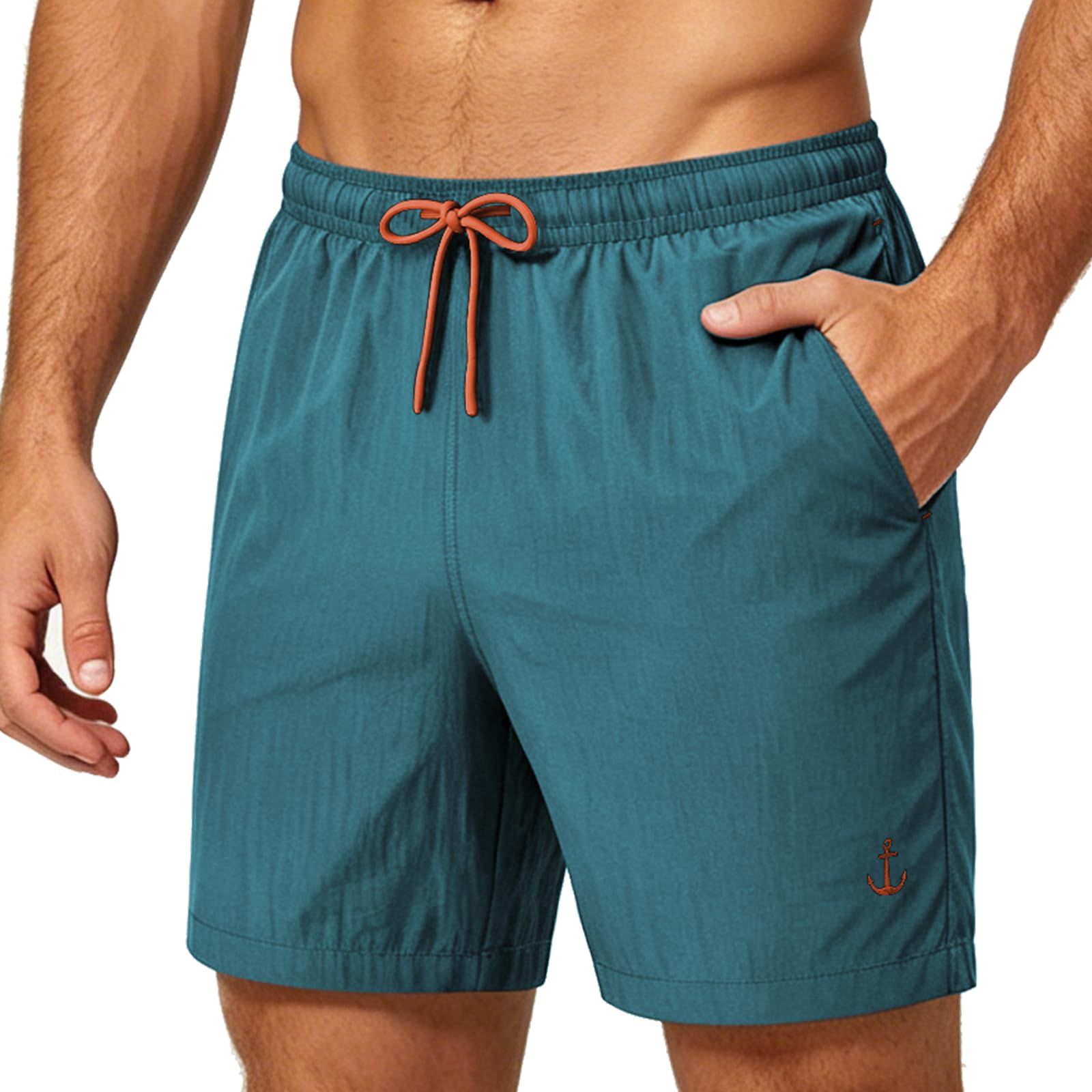 Zoofly Bañador corto de nailon para hombre, cintura elástica, pantalones cortos de baño para hombre, pantalones deportivos con forro de malla — view 9