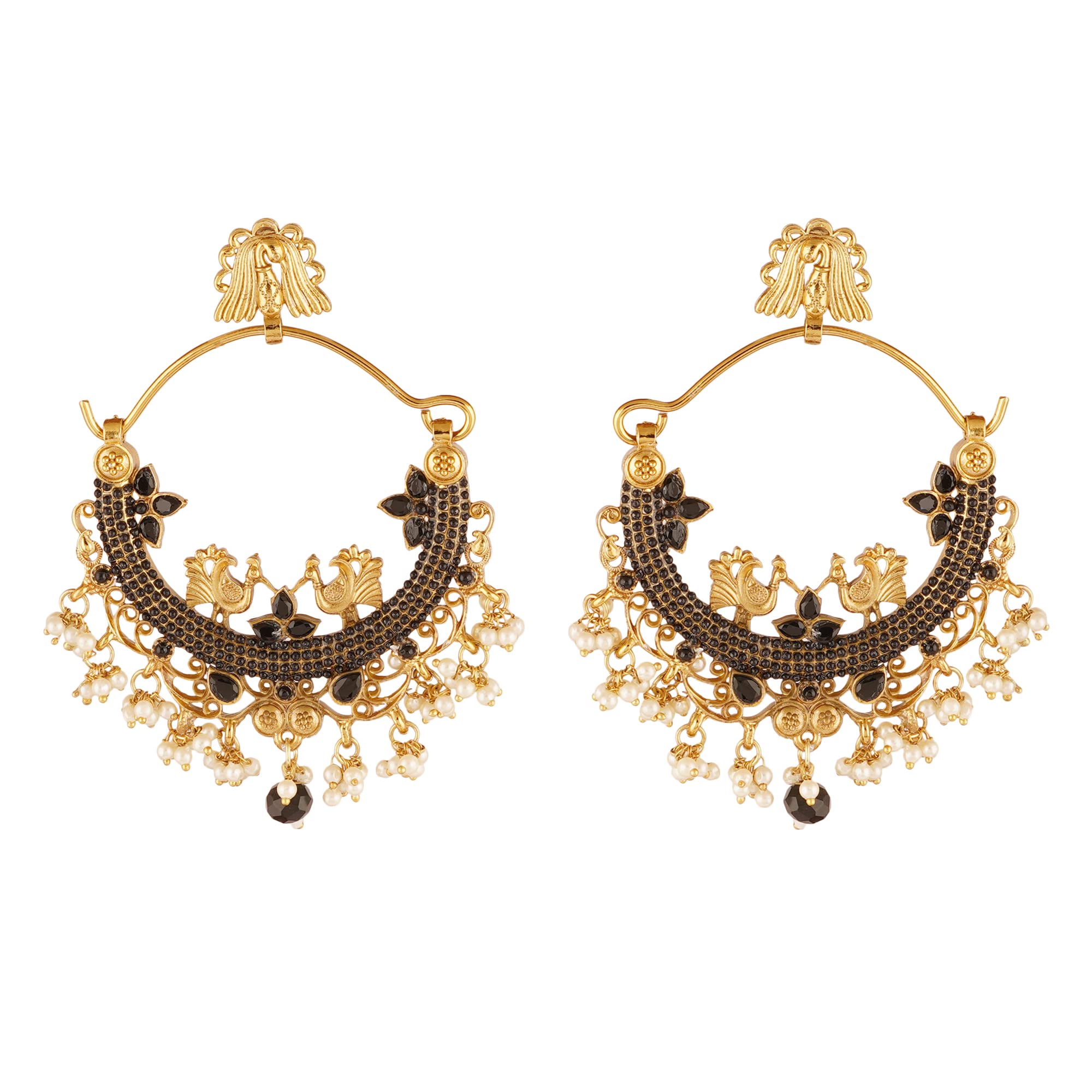 Shreyadzines Ethnic Wedding Fancy Bridal Handmade Gold Tone Traditional Chandbali Jhumkas Earrings for Women and Girls(Black Chandbali) (B09ZXWJVVB) Amazon Price History, Amazon Price Tracker