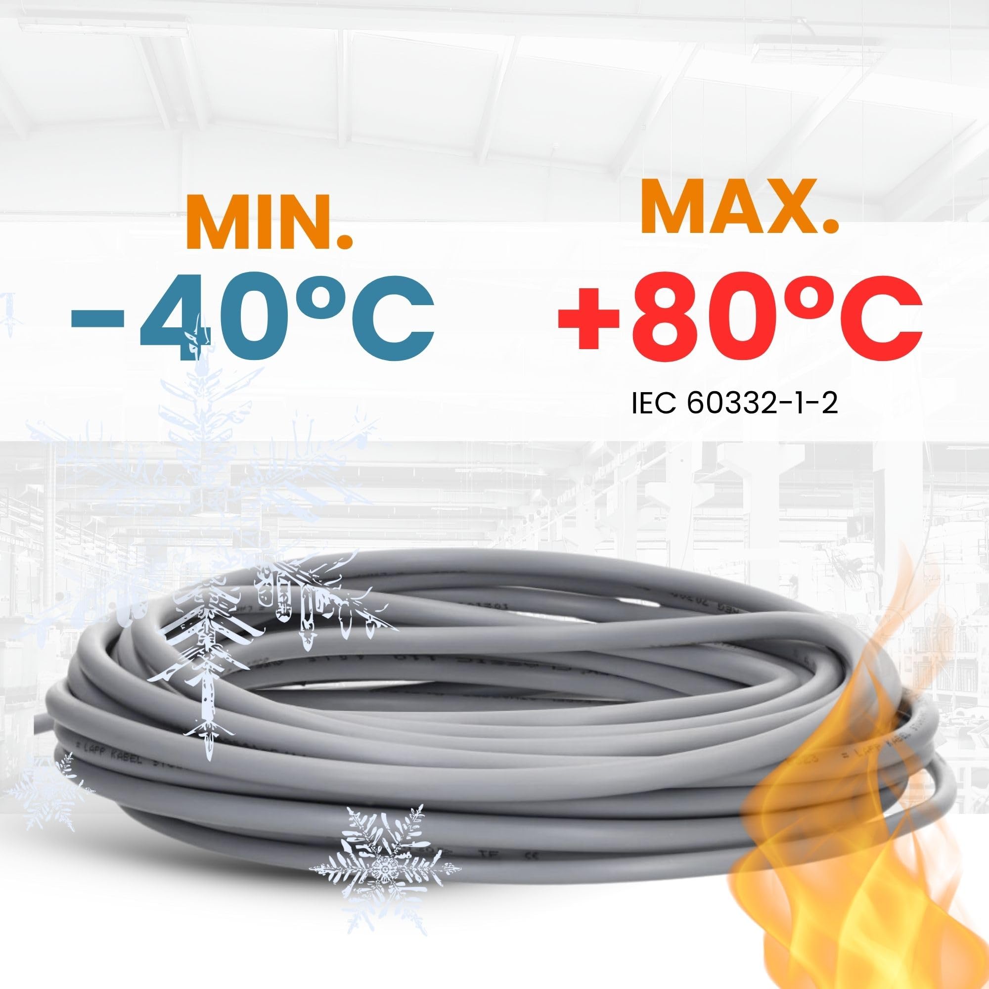 Lapp 1119605 Ölflex Classic 110 - Cavo di Controllo 5G6 mm² in PVC, Grigio | Cavo multipolare flessibile 5 x 6 mm², isolamento ignifugo, resistente a oli e agenti chimici, tensione 300/500 V