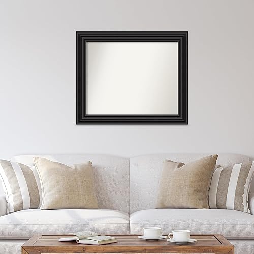 Miniatura 4 de Amanti Art Black Bathroom Mirror for Over Sink, 30x36 Custom Made Colonial Black Rectangle Vanity Mirror, Large Traditional Wood Frame, Hangs