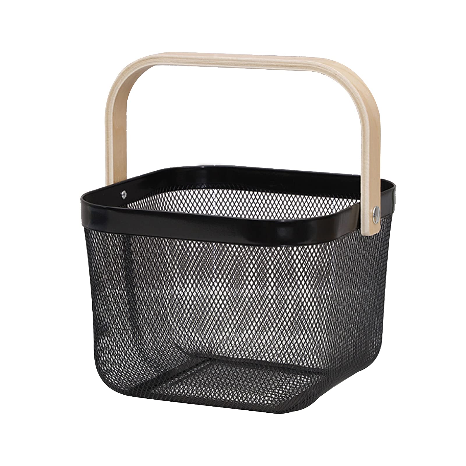 Cleafe - Cesto Portaoggetti Cuori Gialli In Tessuto Con Manico Bagno Cucina 25x28cm 10611