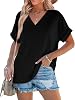 Tops de verano para mujer WIHOLL, manga corta dolman, escote en V, outfits 2026 3