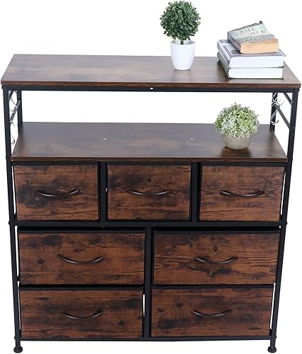 Miniatura 2 de Fydun Gabinete de almacenamiento, cajón de tela, estante de almacenamiento para dormitorio con 7 cajones para el hogar amplia gama de usos