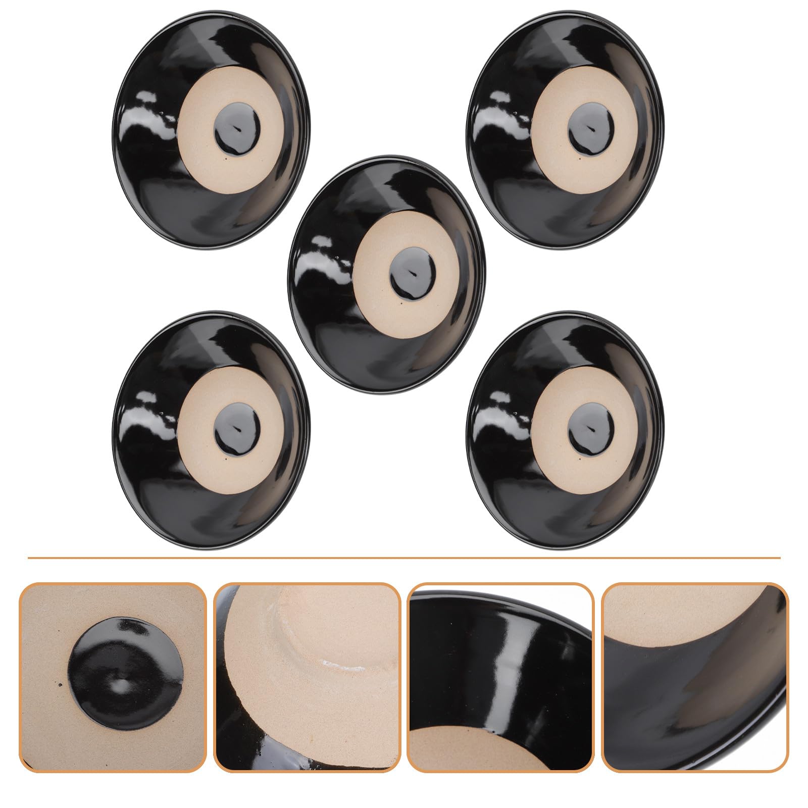 Lurrose Cuencos de Vintage 5 Piezas, Tazones Pequeños de Cerámica para Condimentos y Salsas, Recipientes para Almacenar Alimentos, Aptos para Mesa y Cocina, Estilo Rústico